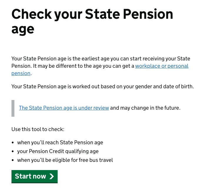 Odwiedź rządową stronę Check State Pension Age Check state pension website
