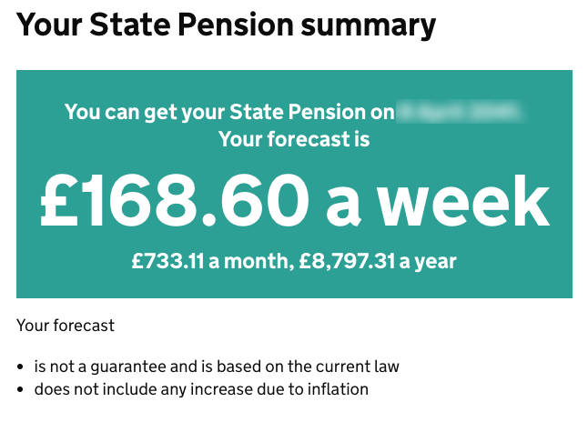 State pension summary State pension summary