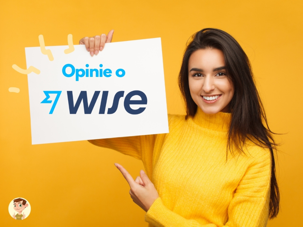 Wise (TransferWise) opinie Kobieta z logo Wise